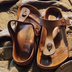 Birkenstock Tan Sandals with Contoured Footbed